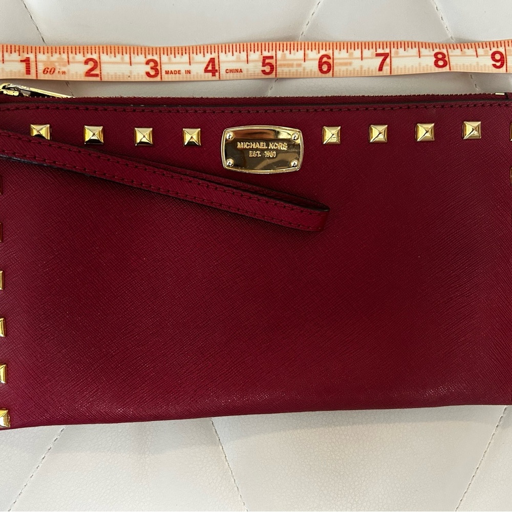 Michael Kors Red and Gold Clutch with Elegant Design
